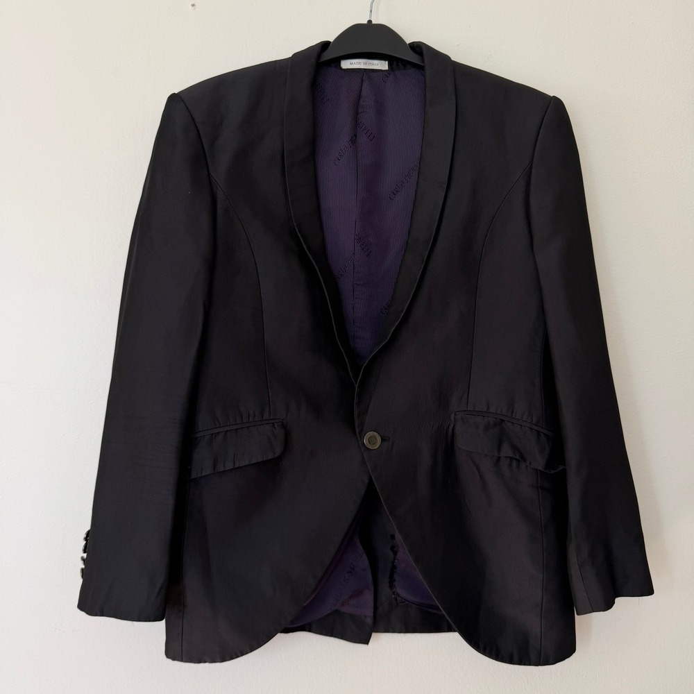 Carlo Pignatelli Cerimonia Mens Black 50 Italian Tailored Single Button Blazer